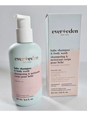 evereden baby shampoo & body wash 8.5 fl oz tear-free Shower Gift bathtime clean